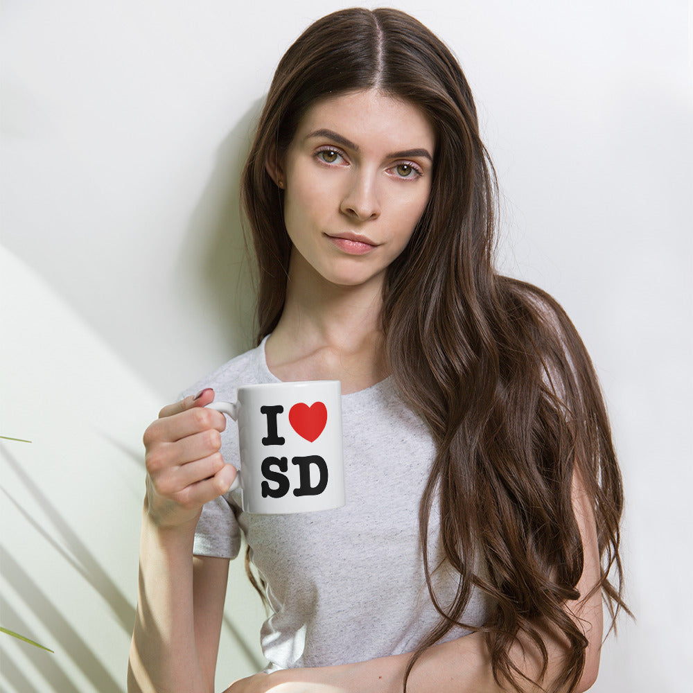 White I <3 SD Mug