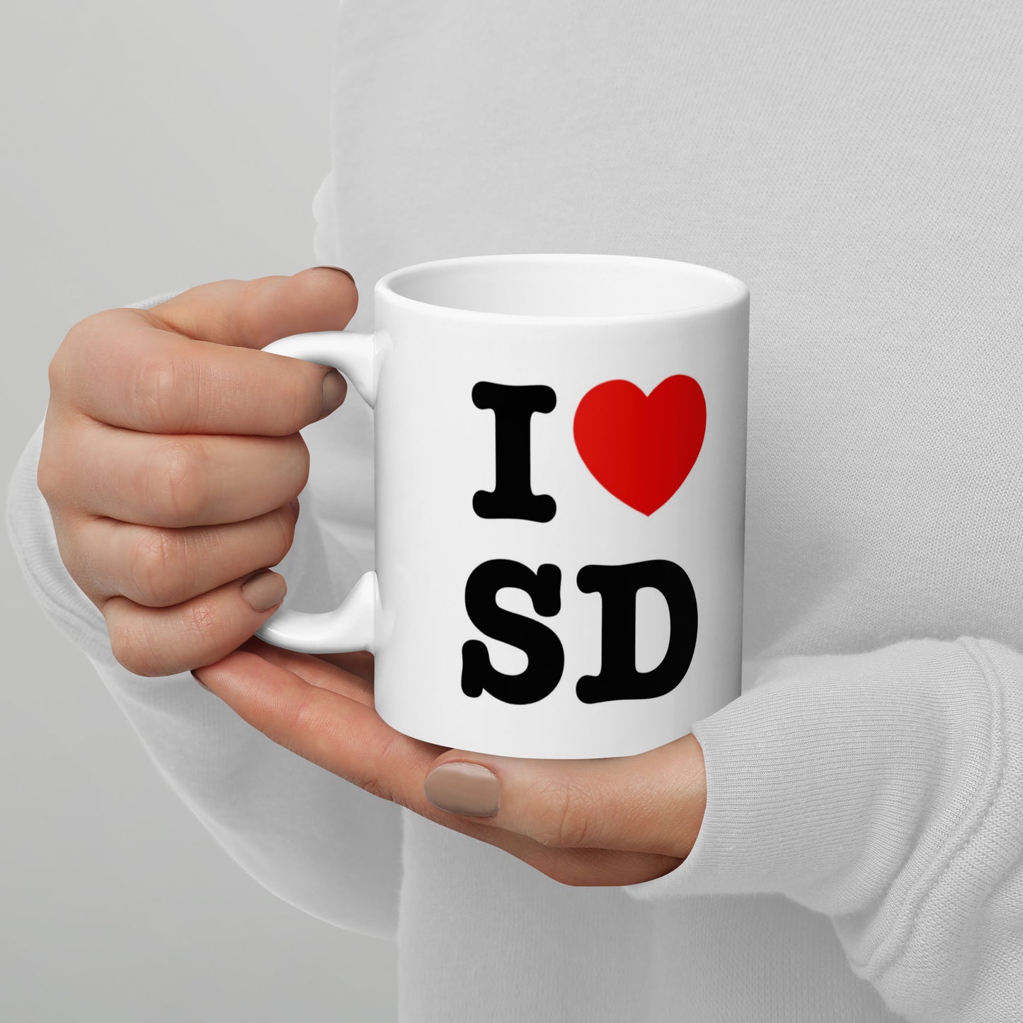 White I <3 SD Mug