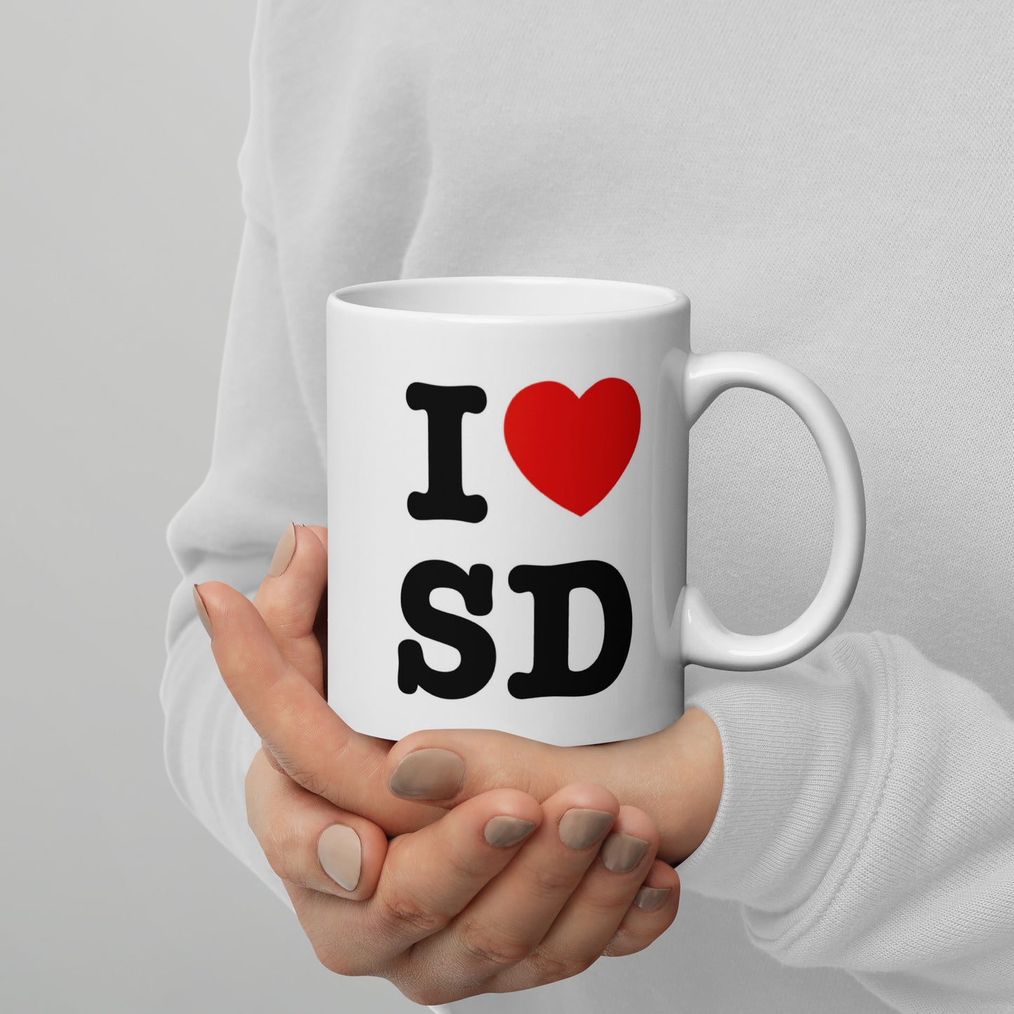 White I <3 SD Mug